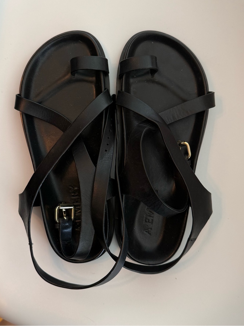 A.EMERY jalen slim leather sandals SIZE 37